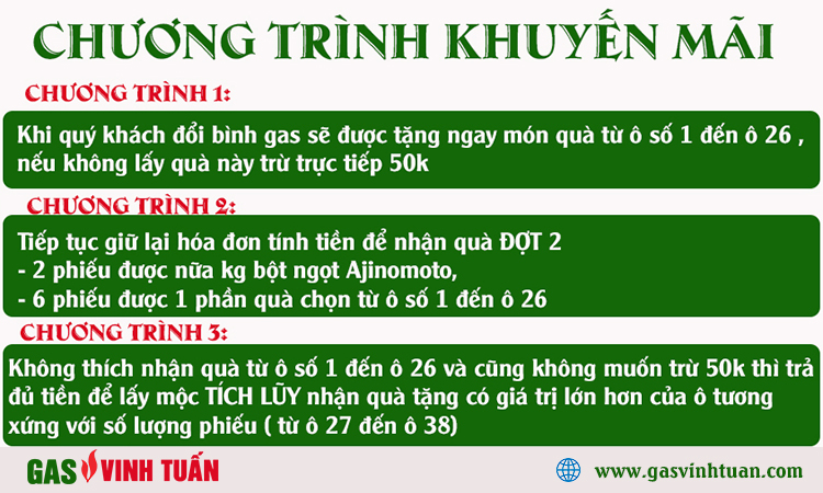 Chương trình khuyến mãi đổi gas